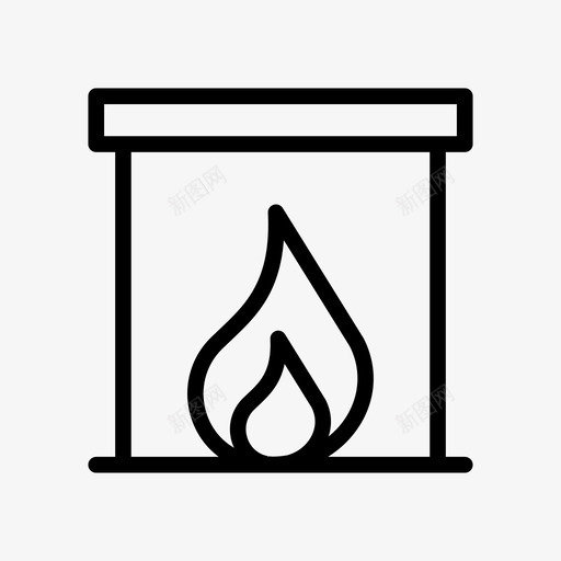 壁炉燃烧火焰图标svg_新图网 https://ixintu.com 壁炉 火焰 热 燃烧 酒店和餐厅线和字形图标