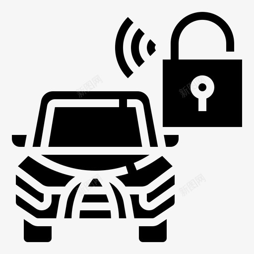 锁汽车保护图标svg_新图网 https://ixintu.com 保护 安全 智能 汽车 车辆