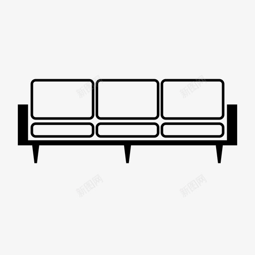 中世纪沙发沙发座椅图标svg_新图网 https://ixintu.com 中世纪沙发 家具 座椅 沙发 西榆木