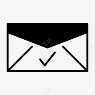 电子邮件接受复选标记电子邮件图标图标