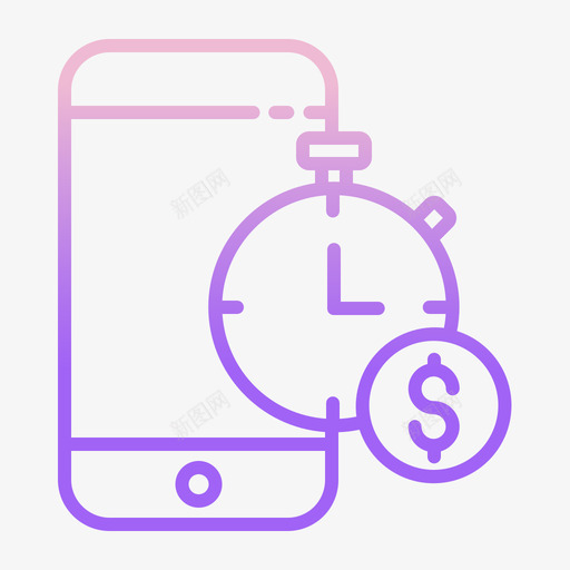 秒表移动应用程序20轮廓渐变图标svg_新图网 https://ixintu.com 应用程序 渐变 秒表 移动 轮廓