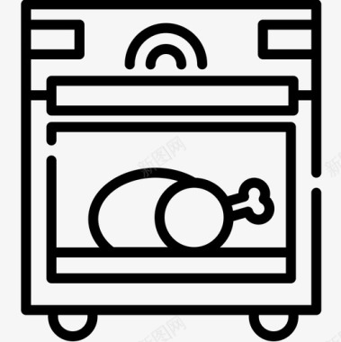 烤箱智能家居9线性图标图标