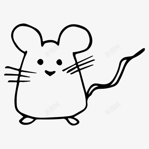 老鼠动物卡通图标svg_新图网 https://ixintu.com 动物 卡通 涂鸦 老鼠