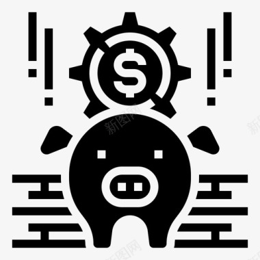 小猪缸小猪库金融图标图标
