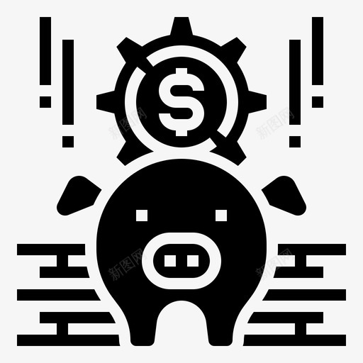 小猪缸小猪库金融图标svg_新图网 https://ixintu.com fintechelementglyph 储蓄 小猪 金融
