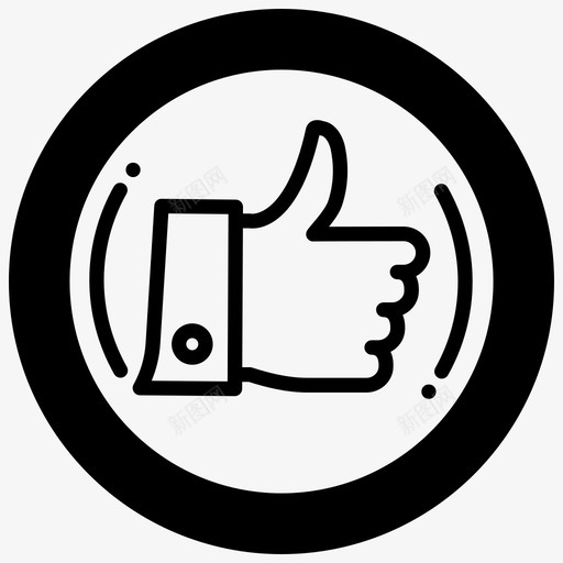 喜欢手社会媒体图标svg_新图网 https://ixintu.com 喜欢 手 社会媒体 竖起大拇指 购物和电子商务2黑色填充