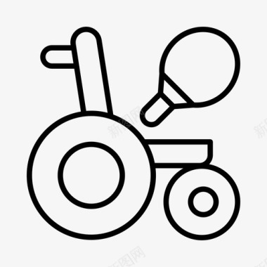 轮椅乒乓球残奥会体育图标图标