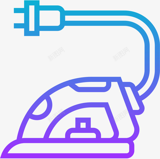 熨斗家用电器9梯度图标svg_新图网 https://ixintu.com 家用电器 梯度 熨斗