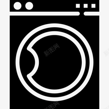 洗衣机家具和家用24填充图标图标
