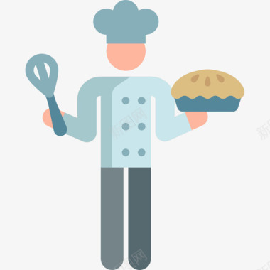 厨师烹饪象形图颜色图标图标
