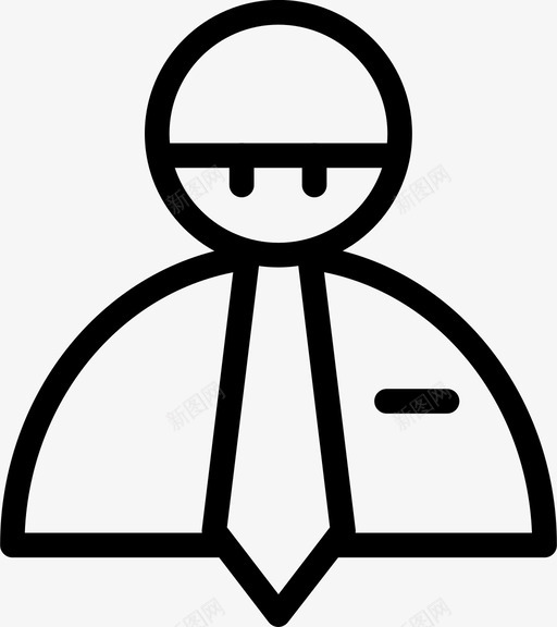 商务人士西装领带图标svg_新图网 https://ixintu.com 30人行图标 商务人士 西装 领带