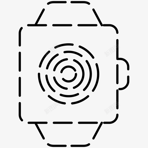 指纹生物特征数据智能手表图标svg_新图网 https://ixintu.com 图标 手表 指纹 数据 智能 特征 生物 虚线