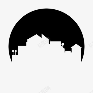 天际线建筑城市图标图标