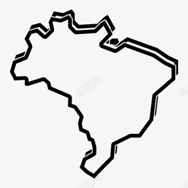 巴西地图巴西拉丁美洲图标图标