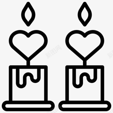 蜡烛爱情和浪漫16直系图标图标