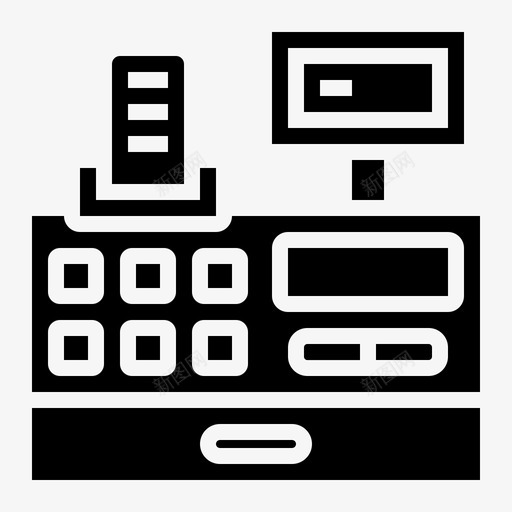 收银机集市收据图标svg_新图网 https://ixintu.com 字形 收据 收银机 星期五 购物 集市 黑色