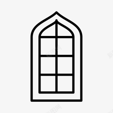 大教堂窗户小教堂教堂图标图标