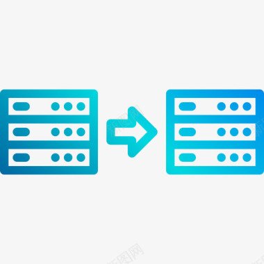 数据传输数据库和云线性梯度图标图标