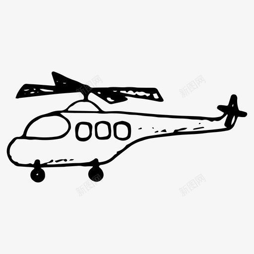 直升机飞行手绘图标svg_新图网 https://ixintu.com 手绘 直升机 运输 飞行