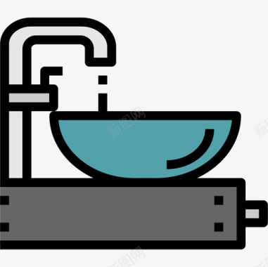 脸盆家具99线性颜色图标图标
