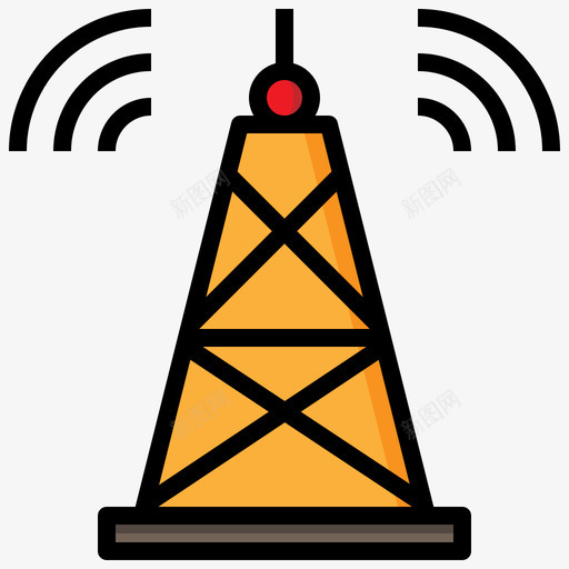 信号塔城市元素44线性颜色图标svg_新图网 https://ixintu.com 信号塔 元素 城市 线性 颜色