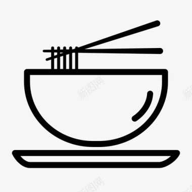 意大利面碗筷子图标图标