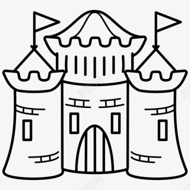城堡建筑电脑游戏图标图标