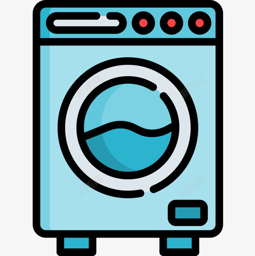 洗衣机智能家居15线性颜色图标svg_新图网 https://ixintu.com 智能家居 洗衣机 线性 颜色