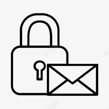 锁邮件电子邮件信封图标图标