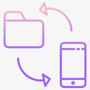 传输移动应用程序20轮廓渐变图标图标