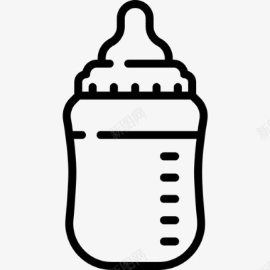 婴儿奶瓶婴儿83线性图标图标