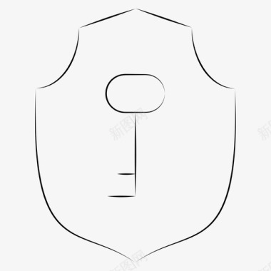 手绘防护钥匙护罩图标图标