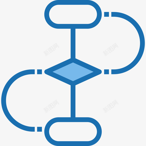 流程图分析9蓝色图标svg_新图网 https://ixintu.com 分析 流程图 蓝色
