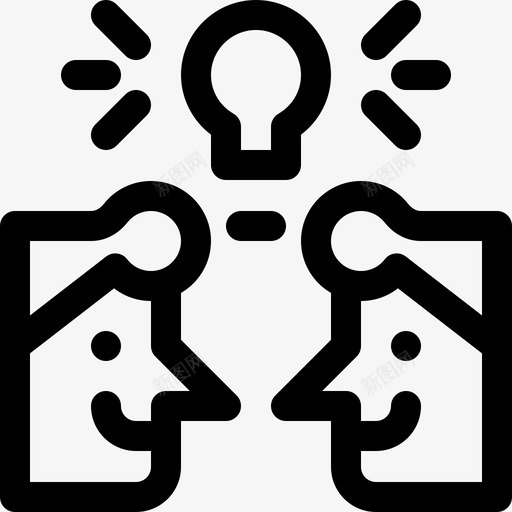 移情人际关系和情感12线性图标svg_新图网 https://ixintu.com 人际关系和情感12 移情 线性
