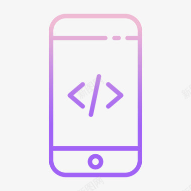 编程移动应用程序20轮廓渐变图标图标