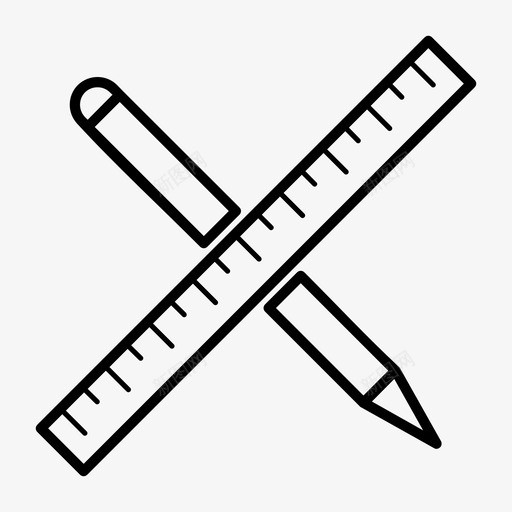 铅笔和尺子绘图图标svg_新图网 https://ixintu.com 尺子 绘图 设计 铅笔