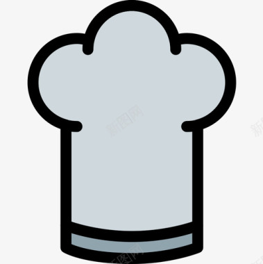 厨师帽厨房46线性颜色图标图标