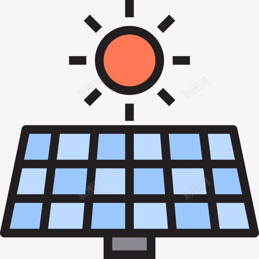 太阳能电池板生态155线性颜色图标svg_新图网 https://ixintu.com 太阳能 生态 电池板 线性 颜色