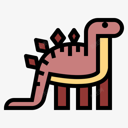 剑龙恐龙7线形颜色图标svg_新图网 https://ixintu.com 剑龙 恐龙 线形 颜色
