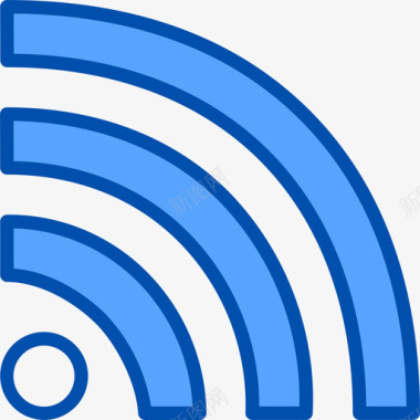 Wifi网站和电子邮件4蓝色图标图标