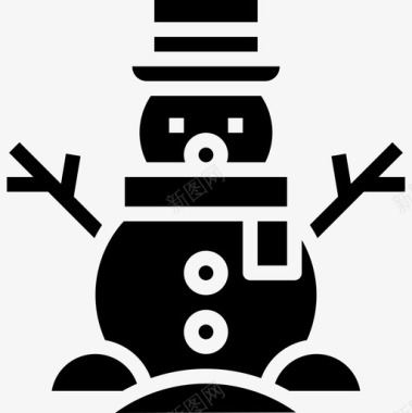 雪人圣诞148实心图标图标
