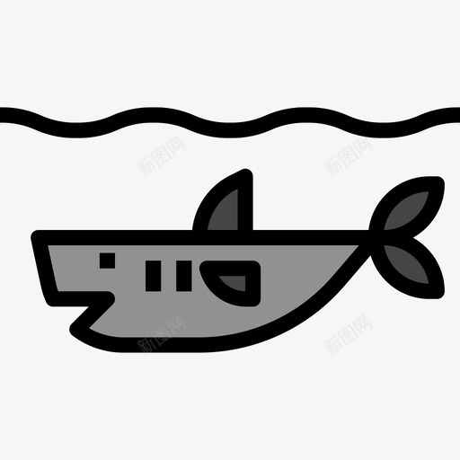 鲨鱼潜水11线形颜色图标svg_新图网 https://ixintu.com 潜水11 线形颜色 鲨鱼