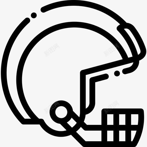橄榄球头盔极限运动18直线型图标svg_新图网 https://ixintu.com 头盔 极限运动 橄榄球 直线 线型