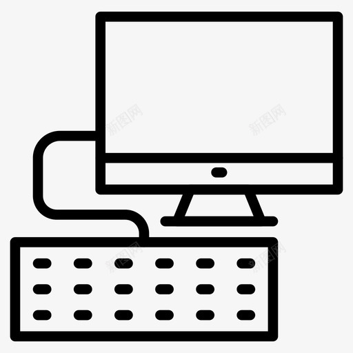 电脑显示器键盘图标svg_新图网 https://ixintu.com lcd 屏幕 搜索引擎优化营销线字形64像素 显示器 电脑 键盘