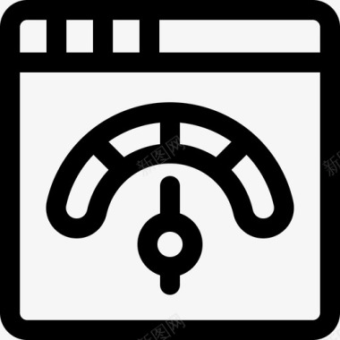 车速表数字服务4线性图标图标