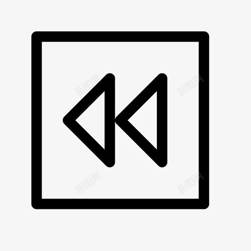 倒带后退媒体图标svg_新图网 https://ixintu.com ui-ux 上一个 倒带 反转 后退 媒体 播放 方块
