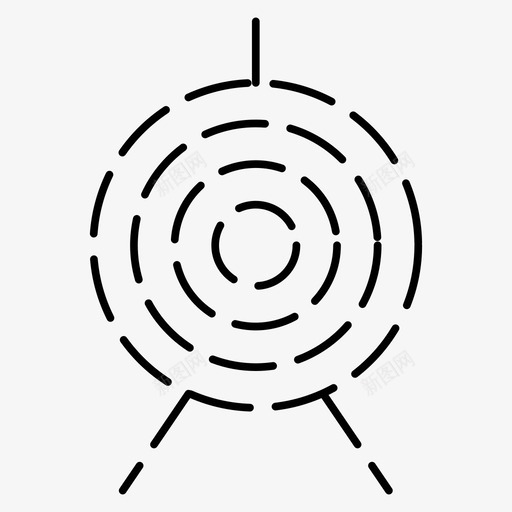 射箭目标运动虚线图标svg_新图网 https://ixintu.com 射箭目标 运动虚线图标