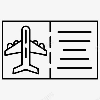 机票旅行航空轮廓图标图标