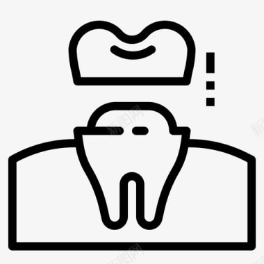 牙冠牙科牙医图标图标