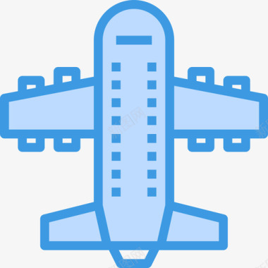 飞机机场57蓝色图标图标